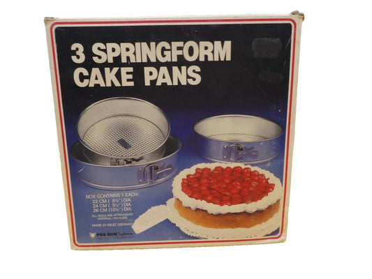 Fox Run Round Springform Pans Set of 3 piece set  8 1/2"/9 1/2" in/10 1/2" in