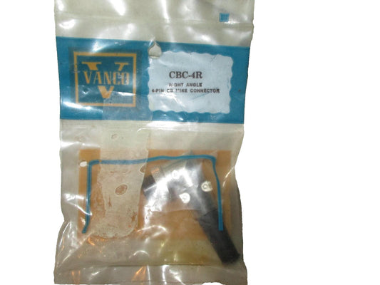 Vanco CBC-4r Right Angle 4-pin CB Mike Connector Vintage