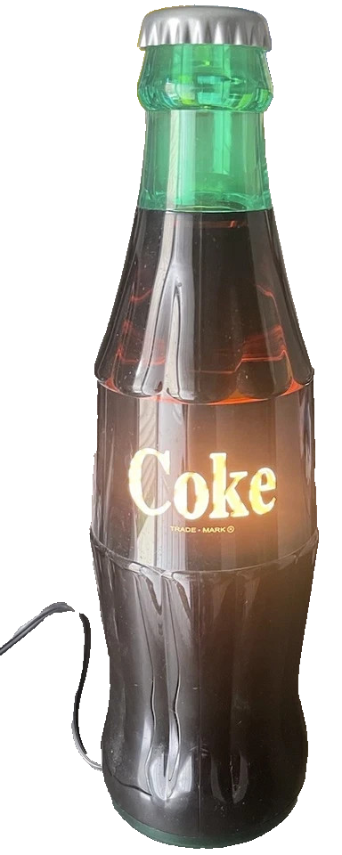 Vintage Coca Cola Contour Bottle Rotating Lamp