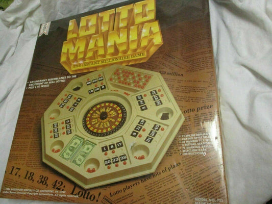 Lotto mania vintage 1984 instant millionare game by smethport