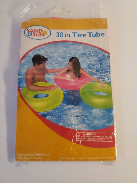 Sand N Sun 30 In Swim Ring Inflatable Tire Tube Round Color Yellow
