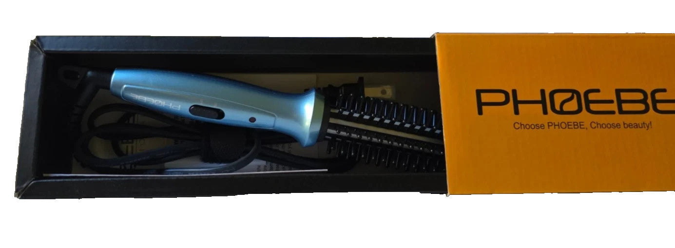 Phoebe Curling Iron Brush Anti-Scald Bristles Instant Heat up Dual Voltage Ceram