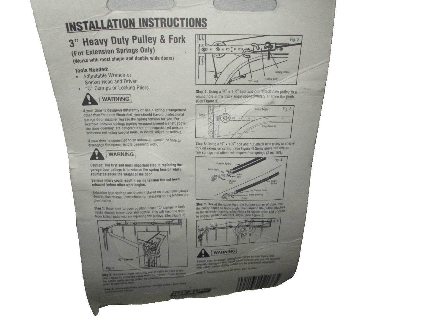 Ideal Garage 431-1438 Heavy Duty Pulley & Fork 3" Inch for Extension Springs
