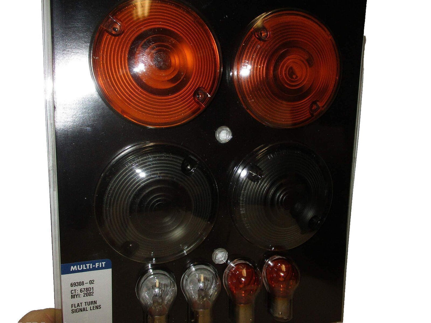 Harley Davidson 3 1/4" Flat Turn Signal Lenses (2) Smoke (2) Orange With