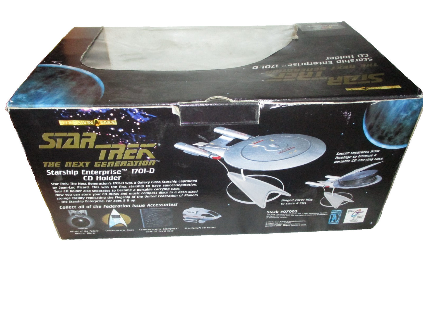 Fun Source Starship Enterprise 1701-D CD Holder 1997 Vintage.