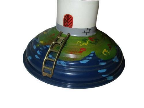 Tucher Walther Tin Wind Up Musical Spinning Tower with Air Planes