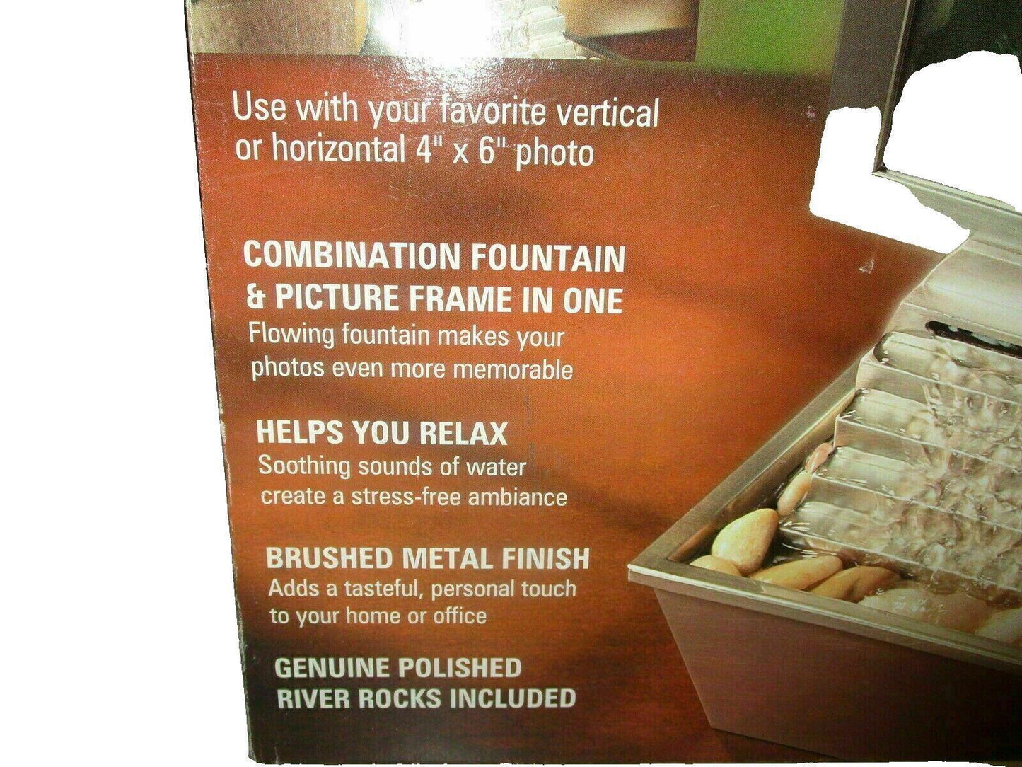Homedics Envirascape Combination Picture Frame & Relaxation Fountain 4"x6" Photo