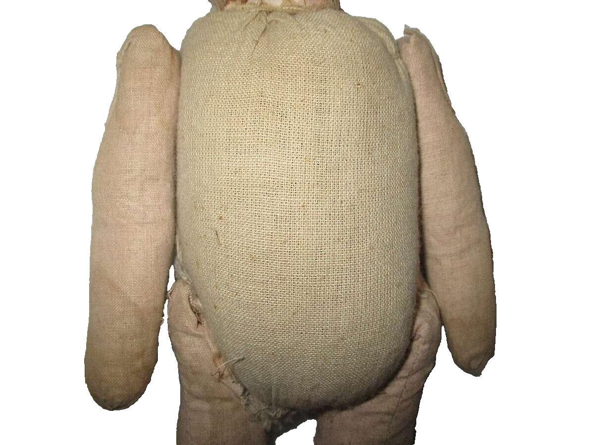 1900's Carnival & Novelty Boy Doll With Composition Head And Hay Filled Body