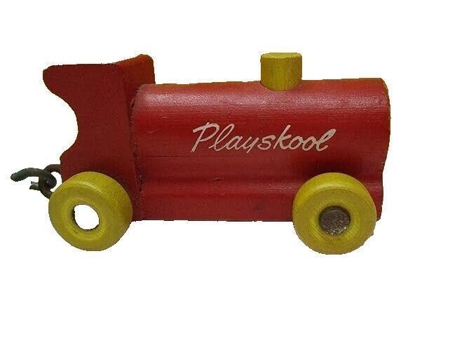 Vintage Playskool Wooden 4 Piece Train Set