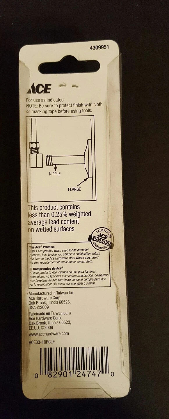 Ace Polished Chrome Nipple 4309951 3/8in. x 3in.