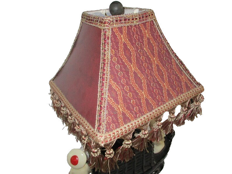 Vintage 1954 Chinese Oriental Porcelain Asian Boat TV Desk Lamp by Premco