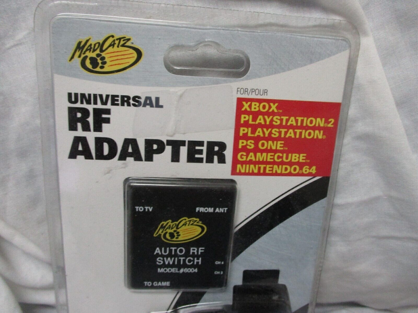 Mad Catz Universal RF Switch Cord 6004 - Xbox GameCube Nintendo 64 PS2 PS1 XBOX