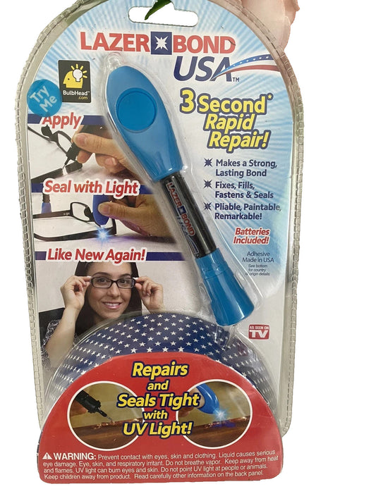 Lazer Bond 3 Second Rapid Repair Fix-UV Light As Seen On TV Plastic Weld