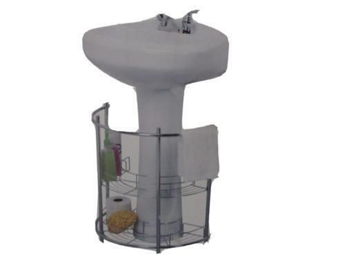 Creative Bath Products Complete Collection Under Pedestal Sink, Chrome