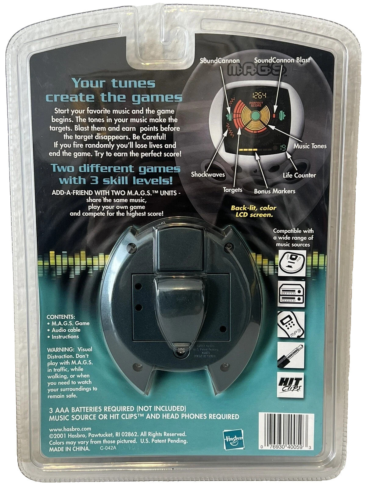 Vintage 2001 Hasbro M.A.G.S Music Activated Game System #40059