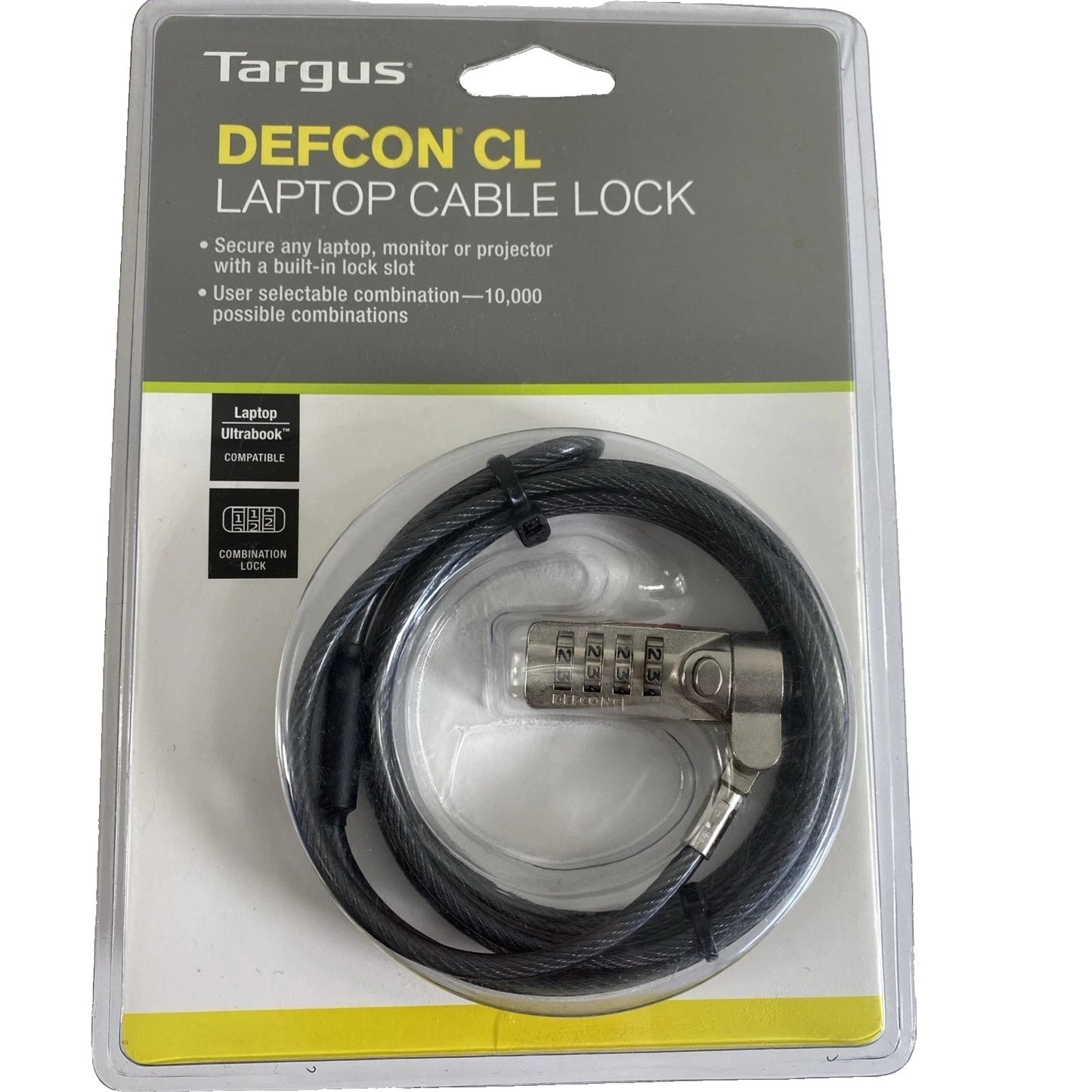 Targus Defcon CL Combination Lock Laptop Computer Cable Lock PA410U1