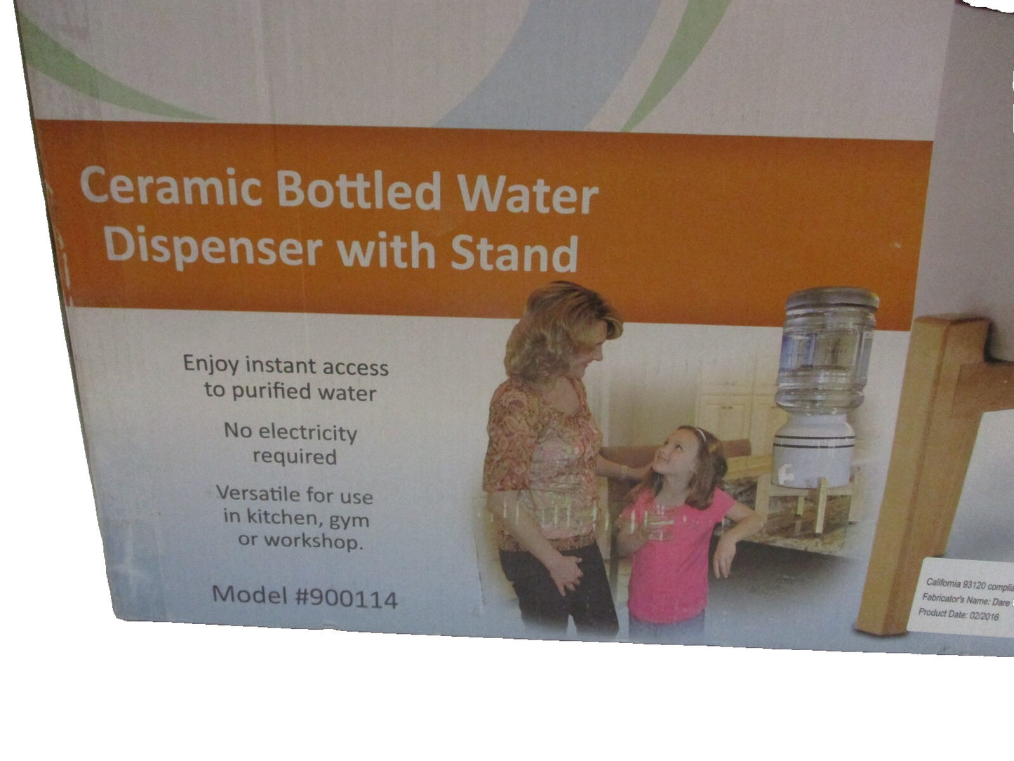 Primo Ceramic Bottled Water Cooler Dispenser With Wood Stand Model 900114