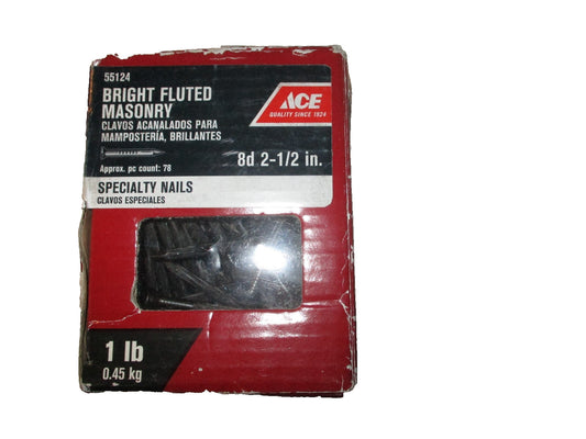 Ace Bright Fluted Masonary 8d x 2 1/2 in. 55124 1 lb.