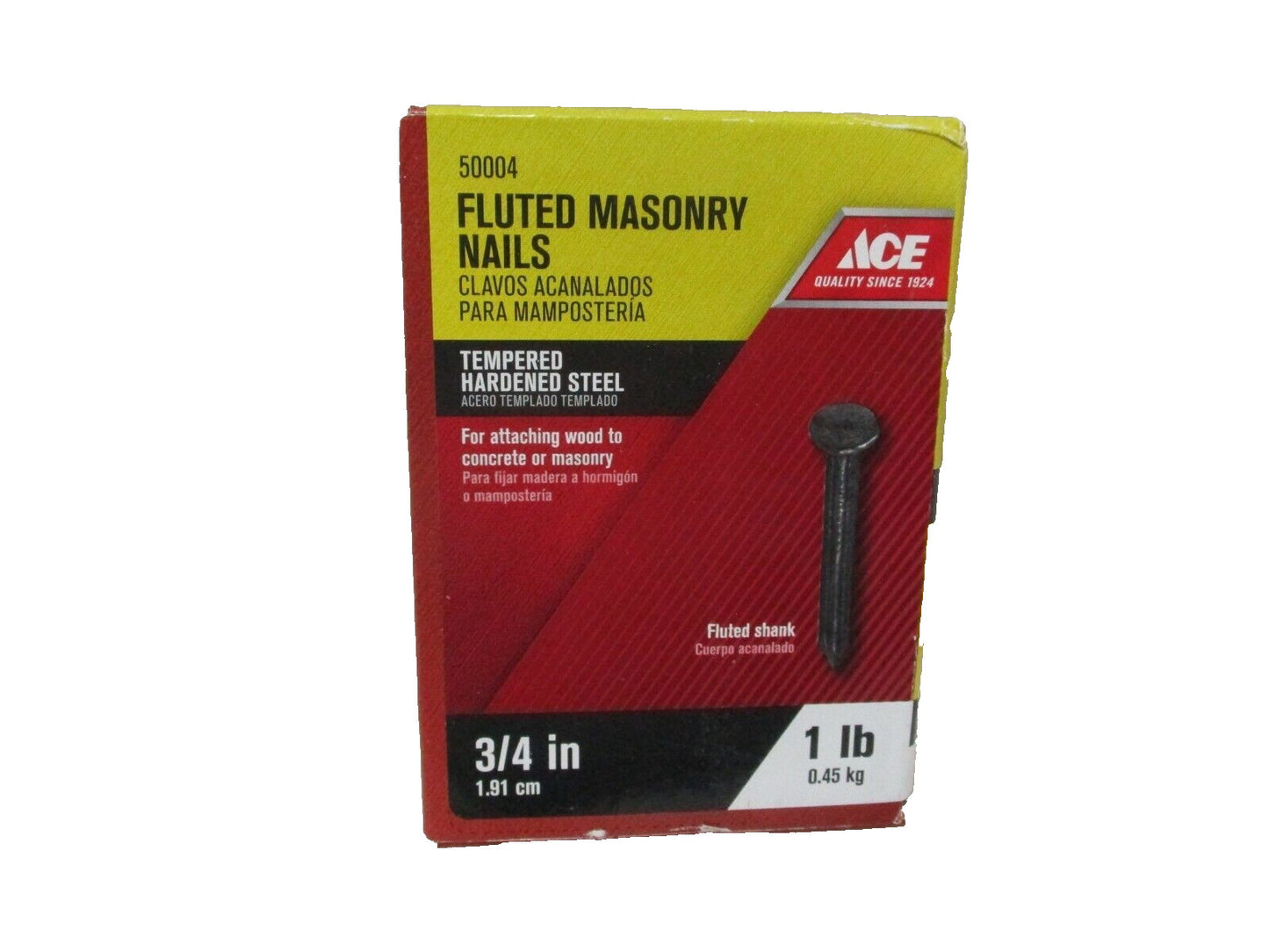 Ace 50004 ACE" Masonry Fluted Shank Nail 3/4" 1 lb.
