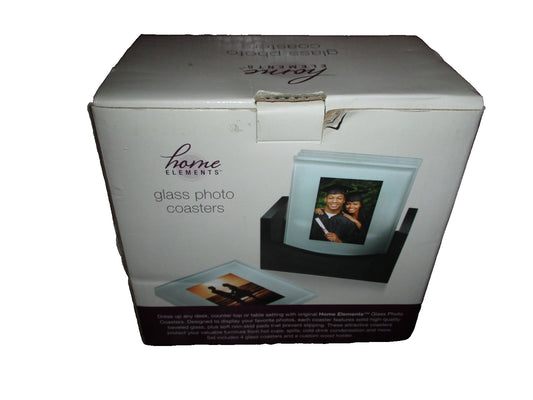 Home Essentials Glass Photo Coasters Set of 4 Glass Coasters