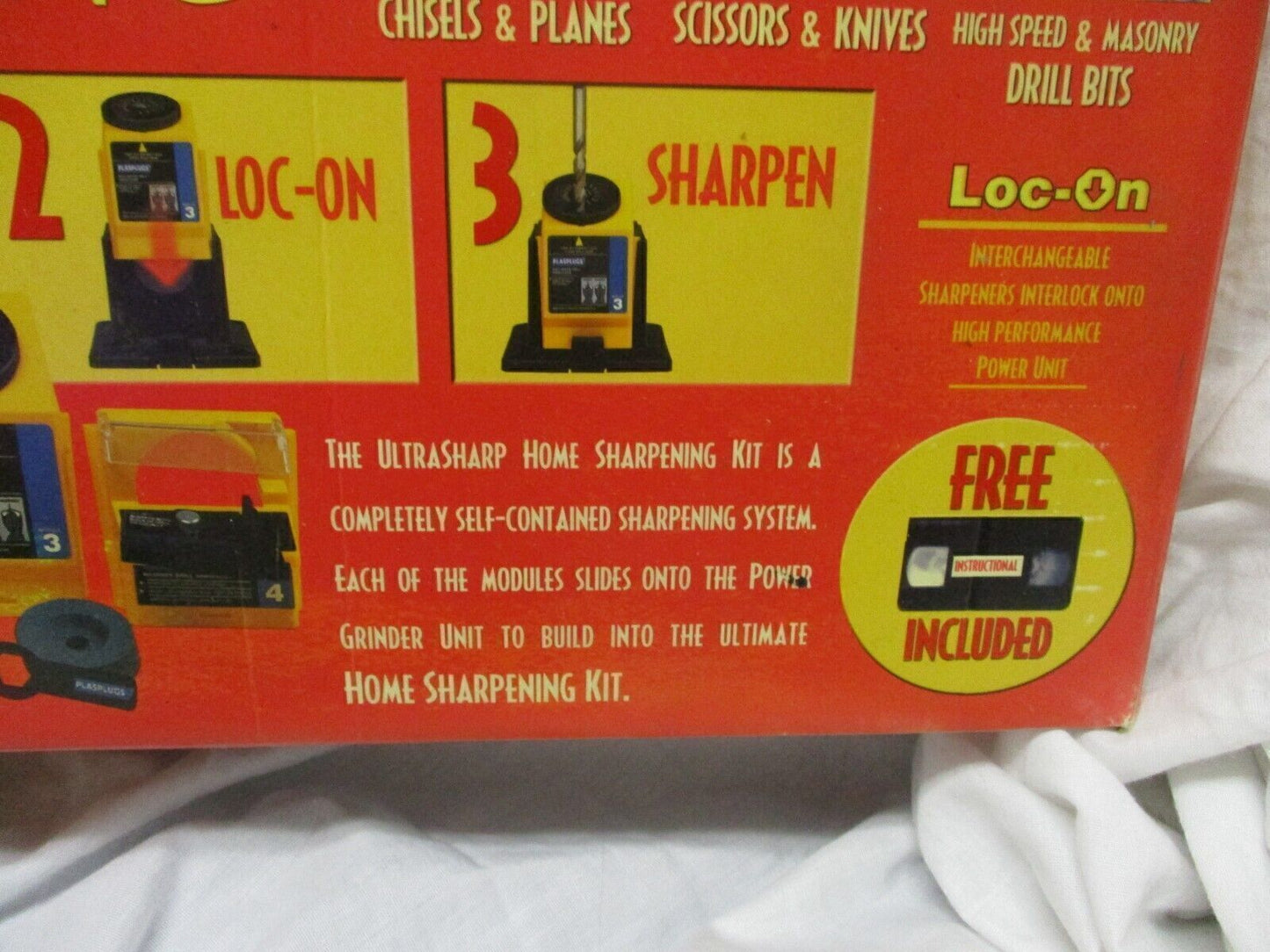 Plasplugs Ultrasharp HomeE Sharpening Kit w/tools, knives,drillbits & VCR video