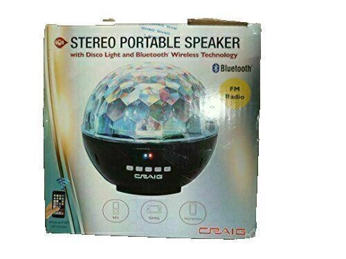 Stereo Portable Speaker Radio With Disco Light And Bluetooth Wireless Technology