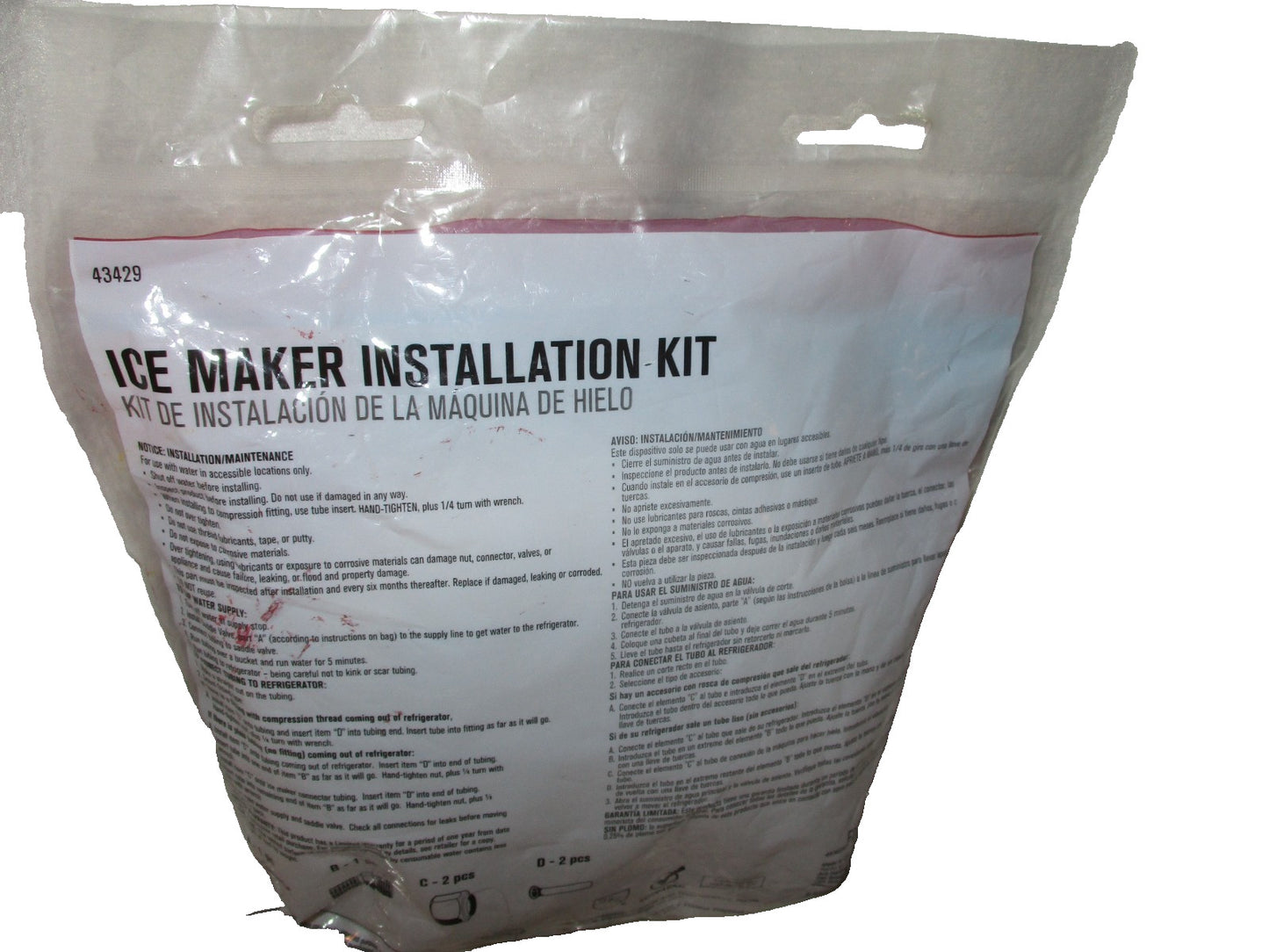 Ace Ice Maker Installation Kit 25 ft 1/4" x 1/4" Item 43429
