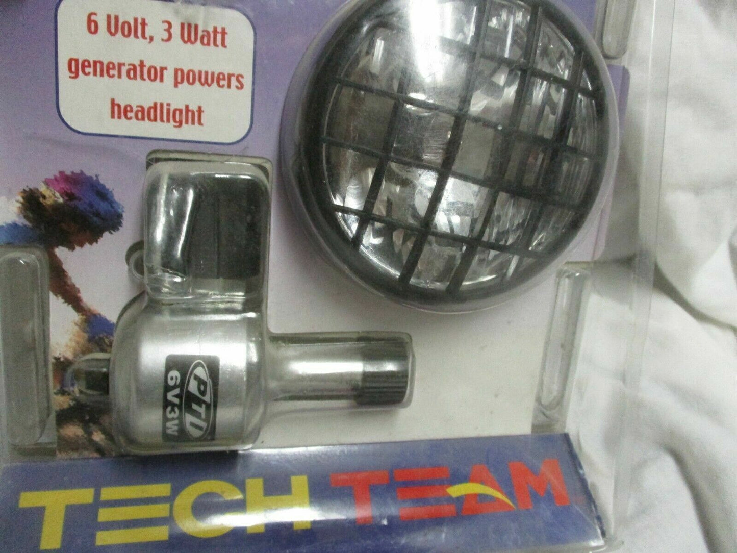 Vintage Bicycle 6 Volt Generator with Headlight and Mounting Hardware