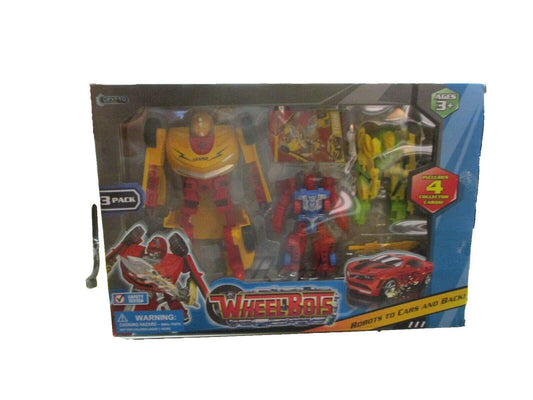 Transformer WheelBots 3 Packs Transforms from Robts to Cars Crypto Sphere