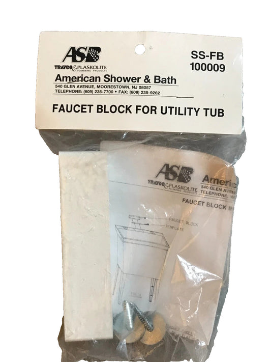 American Shower And Bath Faucet Block for Utility Tub SS-FB 100009