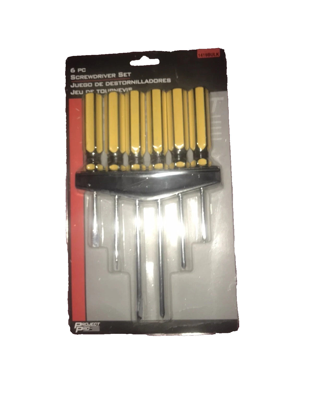 Project Pro 6 pc Screwdriver Set with Storage Rack - 3 Slotted & 3 Phillips