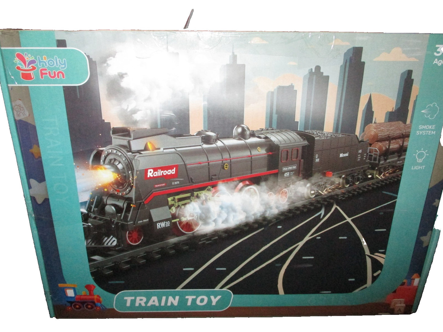 Holy Fun Train Track To  Circle Track Item No. 621B Steam Train with Smoke