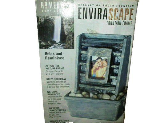 Homedics Envirascape Relaxation Photo Fountain Picture Frame 2" x 2 1/2" Picture