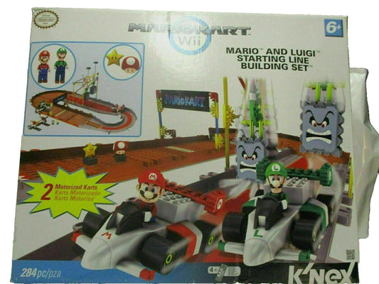 Vintage K'nex Mario Kart WII Mario and Luigi at The Starting Line Building Set