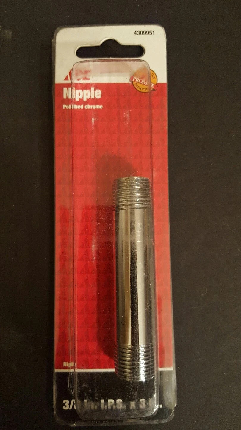 Ace Polished Chrome Nipple 4309951 3/8in. x 3in.