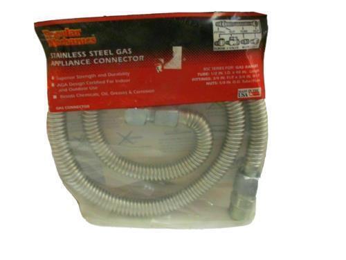 Popular Mechanics Stainless Steel Gas Appliance Connector 1/2" Tube 48" L 3/4" N