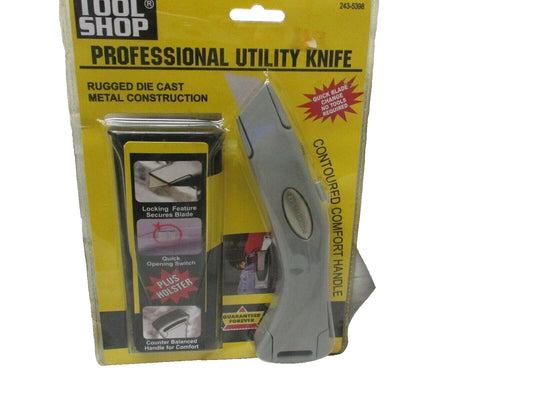 Tool Shop | Professional Utility Knife | Includes Belt Clip Holster | 243-5398