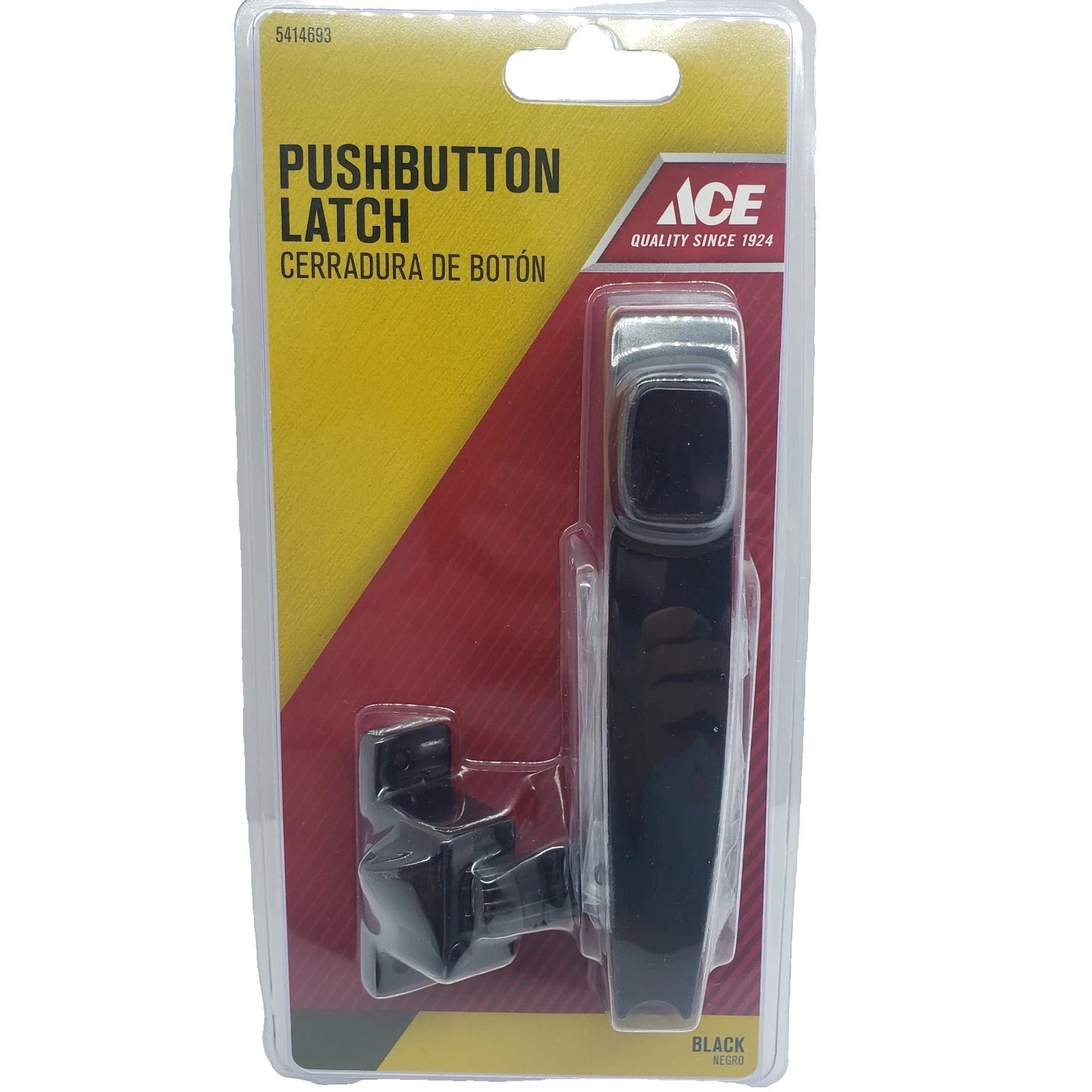 ACE Pushbutton Latch Handle Set Screen/Storm Door Black #5414693