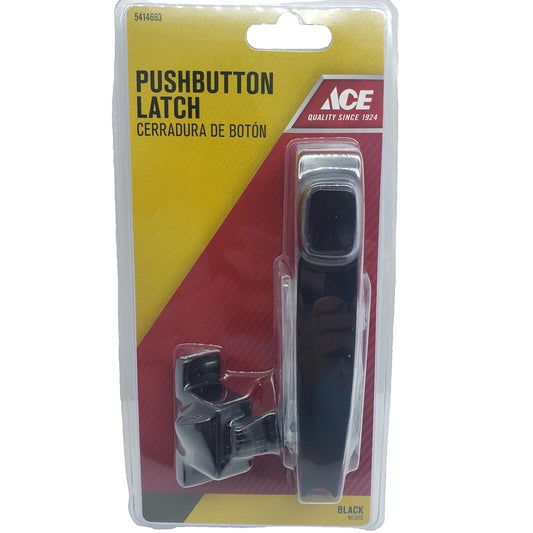ACE Pushbutton Latch Handle Set Screen/Storm Door Black #5414693