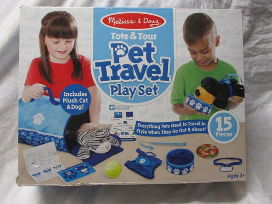 Melissa & Doug Tote & Tour Pet Travel Play Set with 2 Plush Stuffed Animals (15