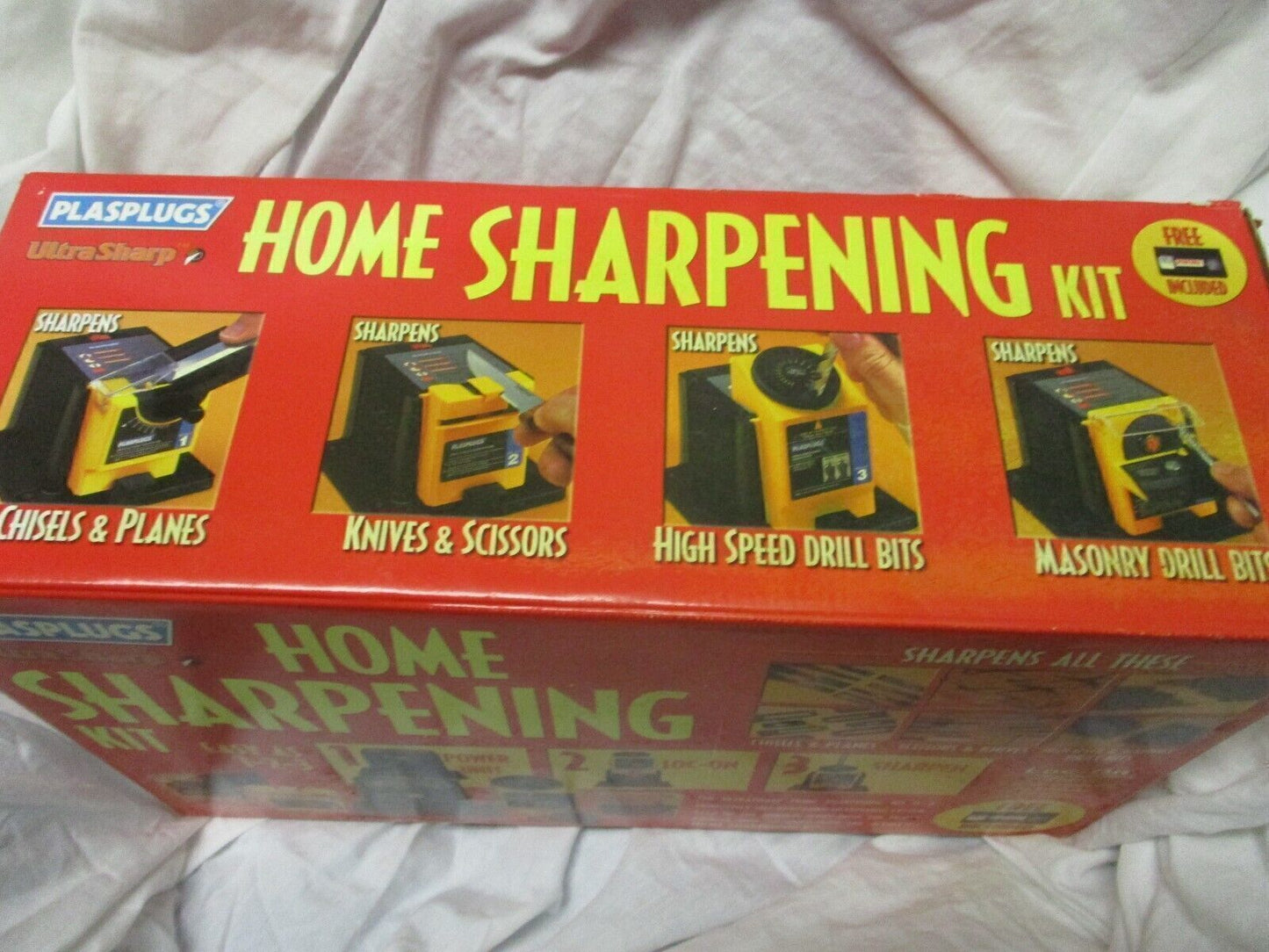 Plasplugs Ultrasharp HomeE Sharpening Kit w/tools, knives,drillbits & VCR video