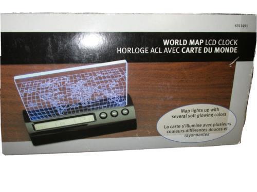 Vintage NexxTech World Illuminious Map Desktop LCD Clock