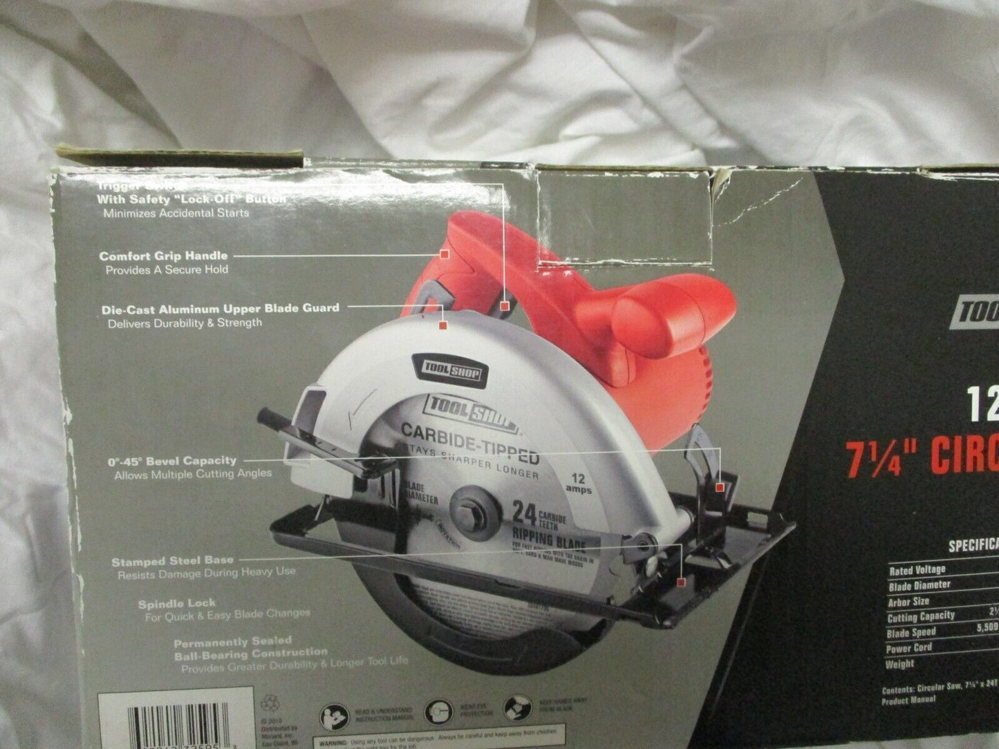 Tool Shop 12-Amp Corded 7-1/4" Circular Saw Blade not Included.