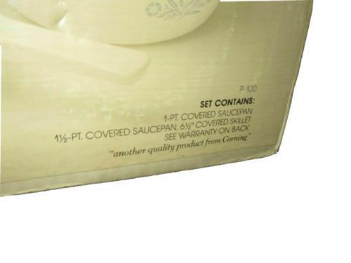 VTG RETRO P-100 CORNING WARE WHITE CORNFLOWER BLUE MENU-ETTE SEALED BOX