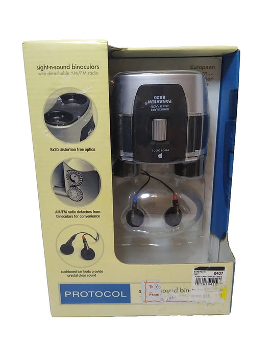 Protocol 6592 Sight-n-Sound Binoculars With Detactable Am/FM Radio 8X20