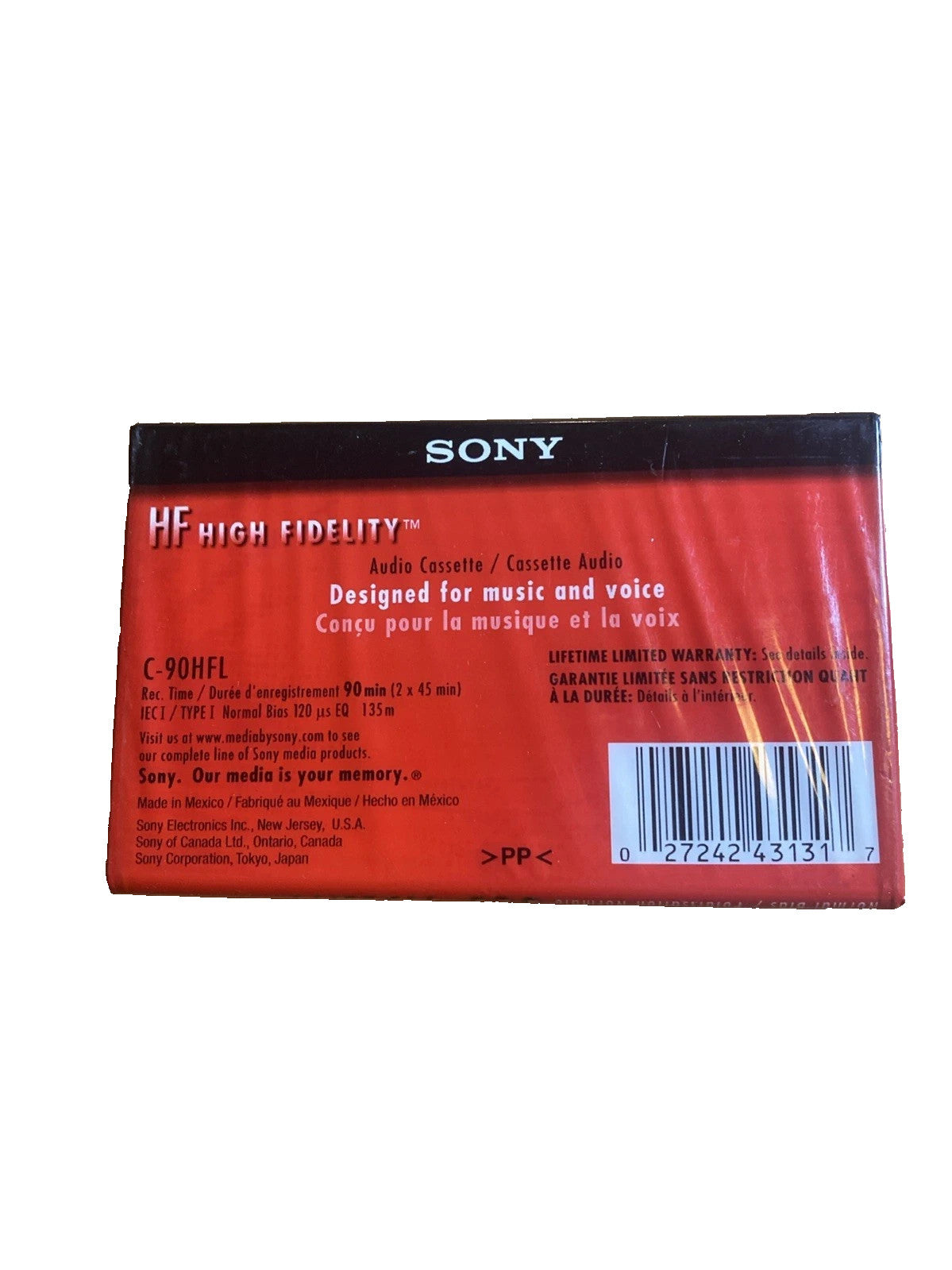 Sony HF High Fidelity 90 Min Audio Blank Cassette  Tape