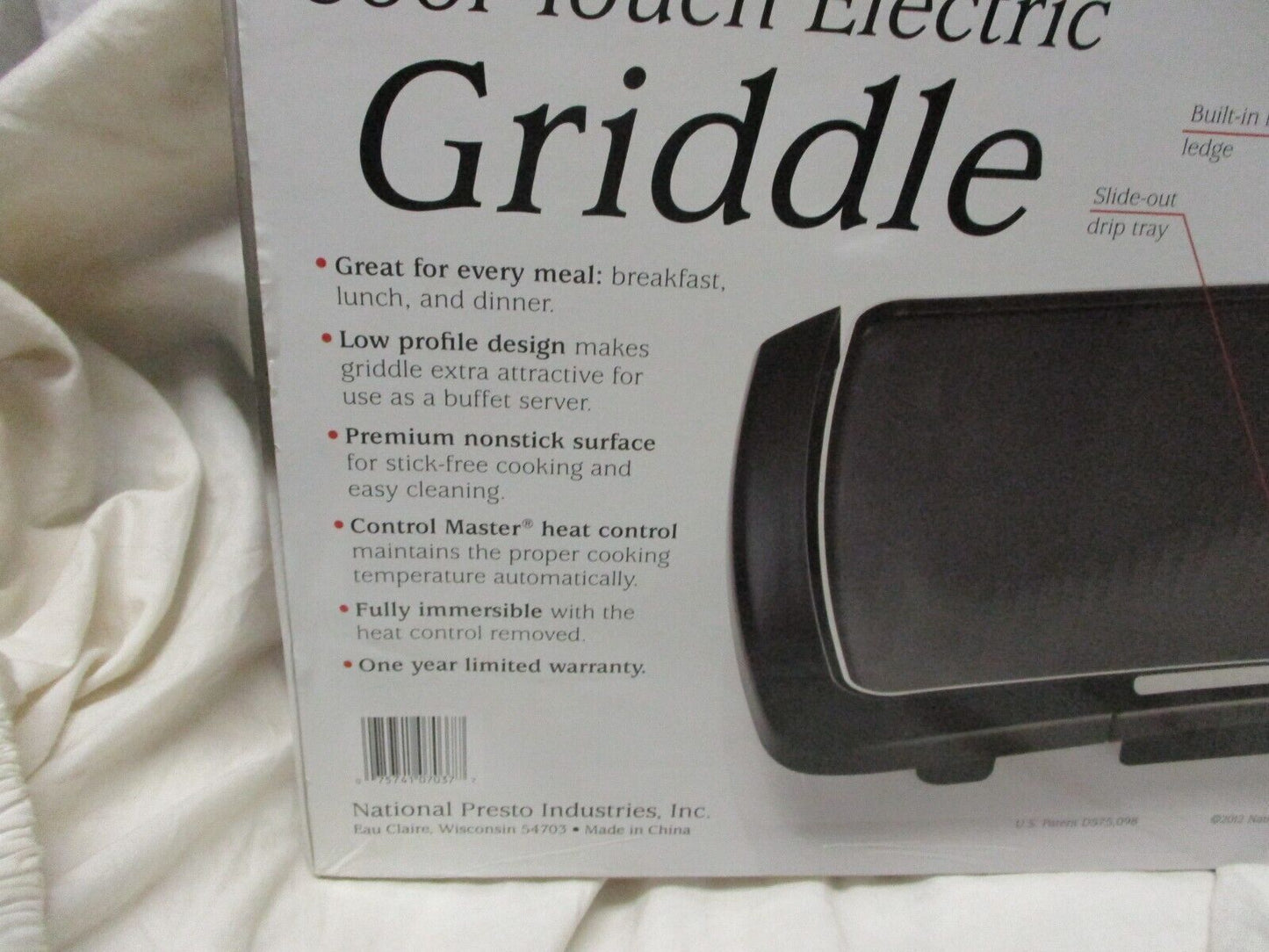 Presto 07037 Jumbo Cool Touch Electric Griddle, Black