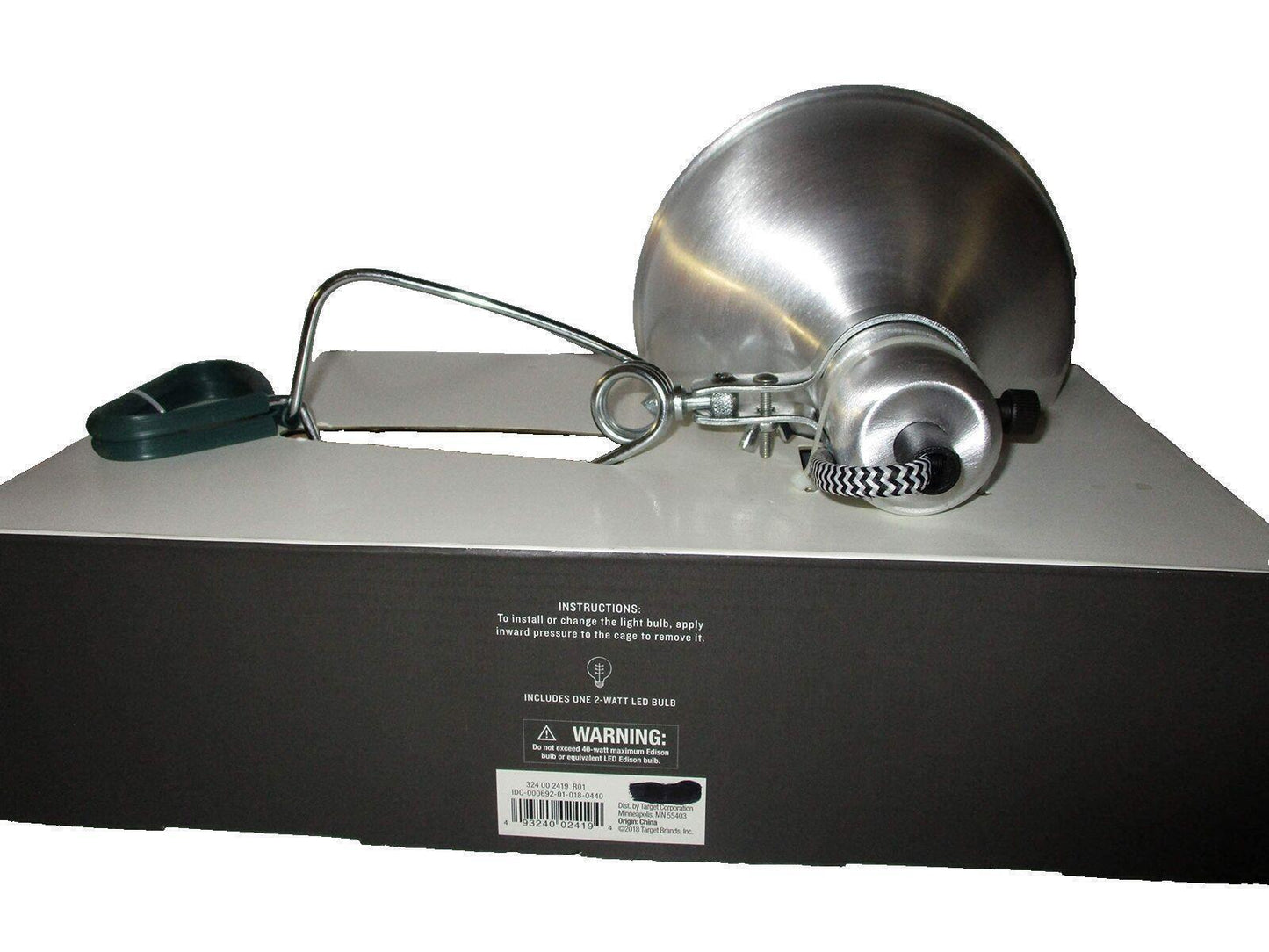 Ed's Variety Store 2018 Galvinized Zinc LED Clip On Bench Lamp