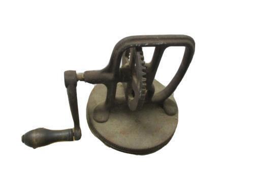 Vintage 1930s 4 Quart Butter Churn Metal Crank Wood Paddles Square Glass Jar