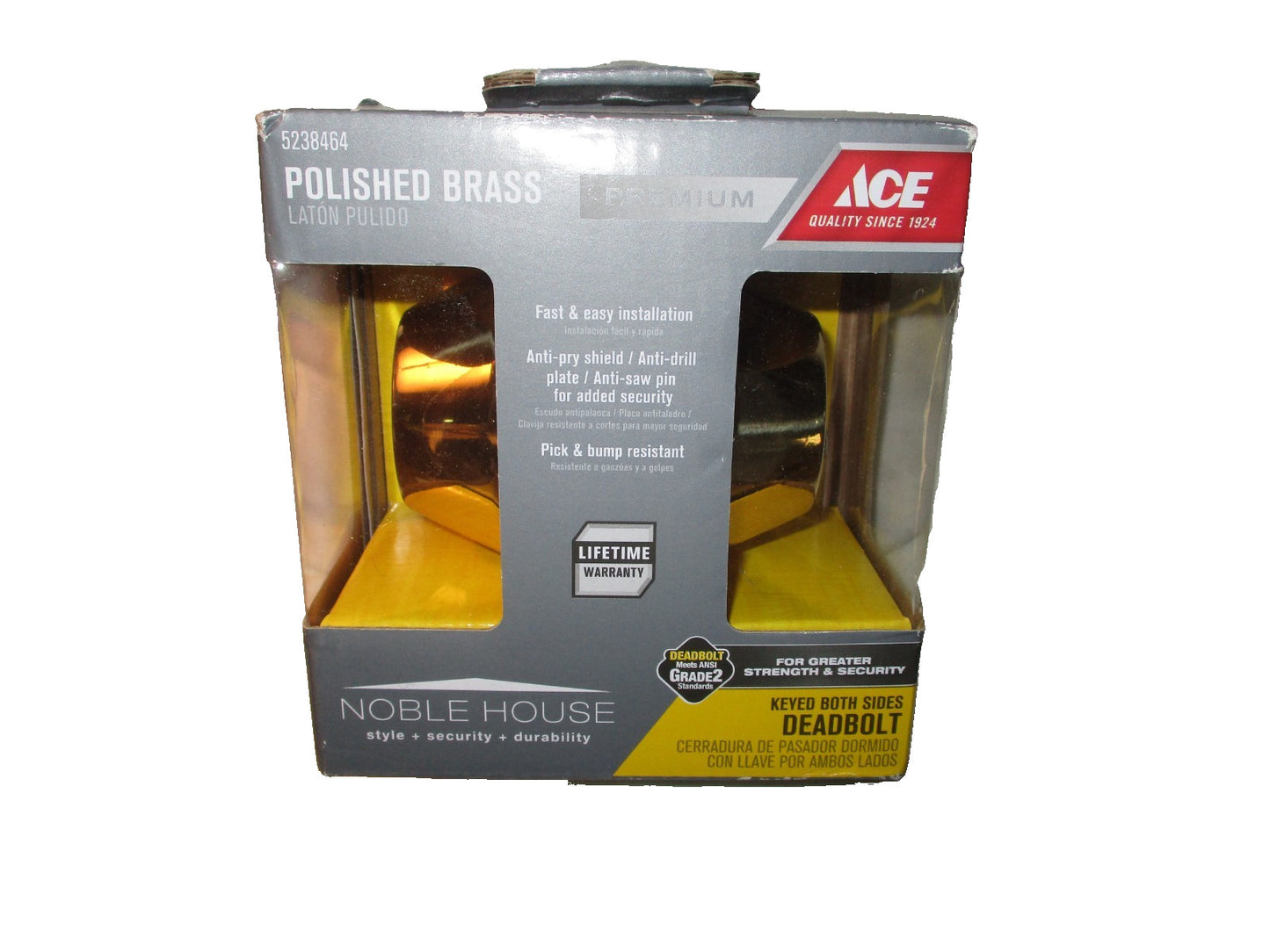 ACE Polished  Brass Keyed Both Sides Deadbolt 5238464